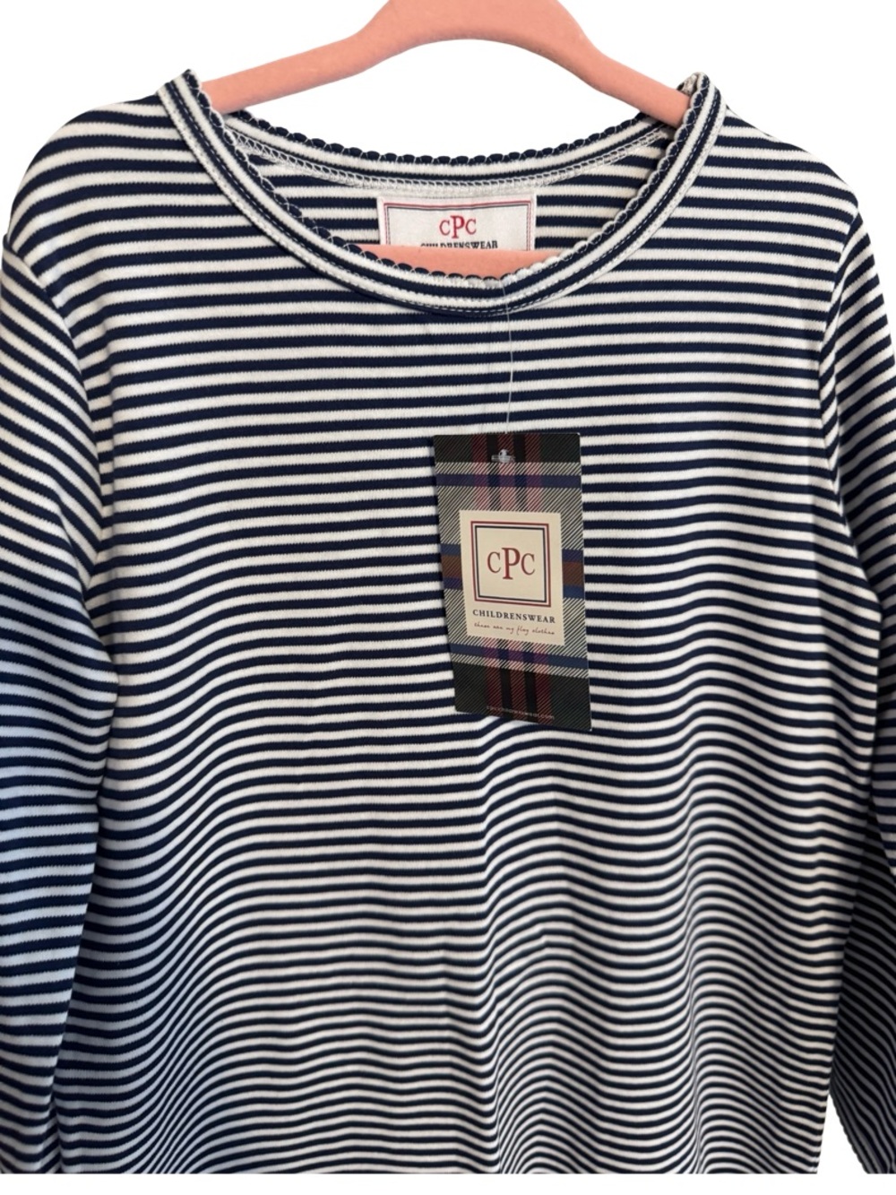 CPC Childrenswear Jillian Dress Size 7 Blue White Stripe Casual Girls Dress NWT - Picture 3 of 6